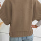Mock Neck Batwing Short Sleeve Knit Sweater