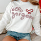 Hello gorgeous Graphic Ribbed Trim Sweater