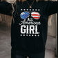 All American Girl Flag Graphic Print Long Sleeve Sweatshirt