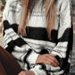 Stripe Striped Knit Puff Sleeve Casual Sweater