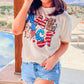 Beige Retro America Graphic T-Shirt
