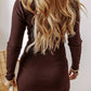 Slim Fit Mock Neck Side Slit Sweater Dress