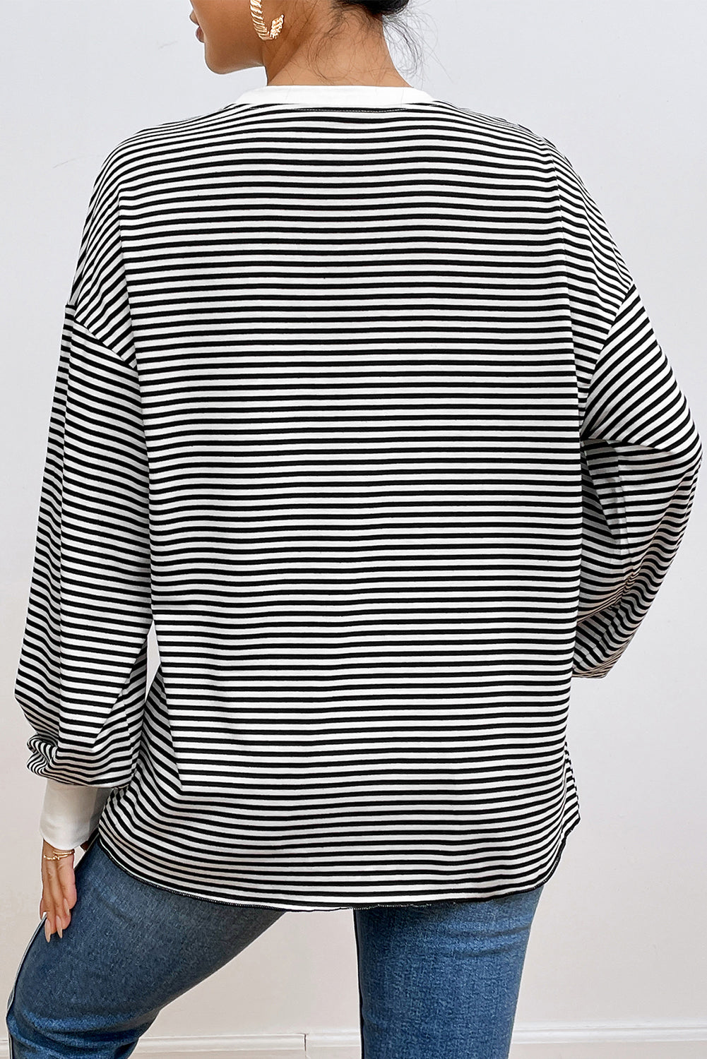 Print Drop Shoulder Loose Sweatshirt