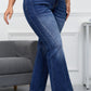 Plus Size Stitching Washed Flare Jeans