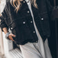 Metal Buttons Flap Pocket Drop Shoulder Denim Jacket