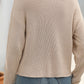 Solid Color Drop Shoulder Chest Pocket Sweater