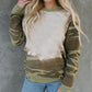 Camouflage Bleached Print Long Sleeve Sweatshirt