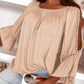 Lace Crochet Cut-Out Bracelet Sleeve Ruffle Blouse