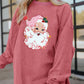 Santa Claus Sparkle Corded Crew Neck Sweatshirt