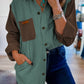Corduroy Buttoned Front Pocketed Shacket