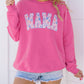 Floral MAMA Embroidered Graphic Pullover Sweatshirt