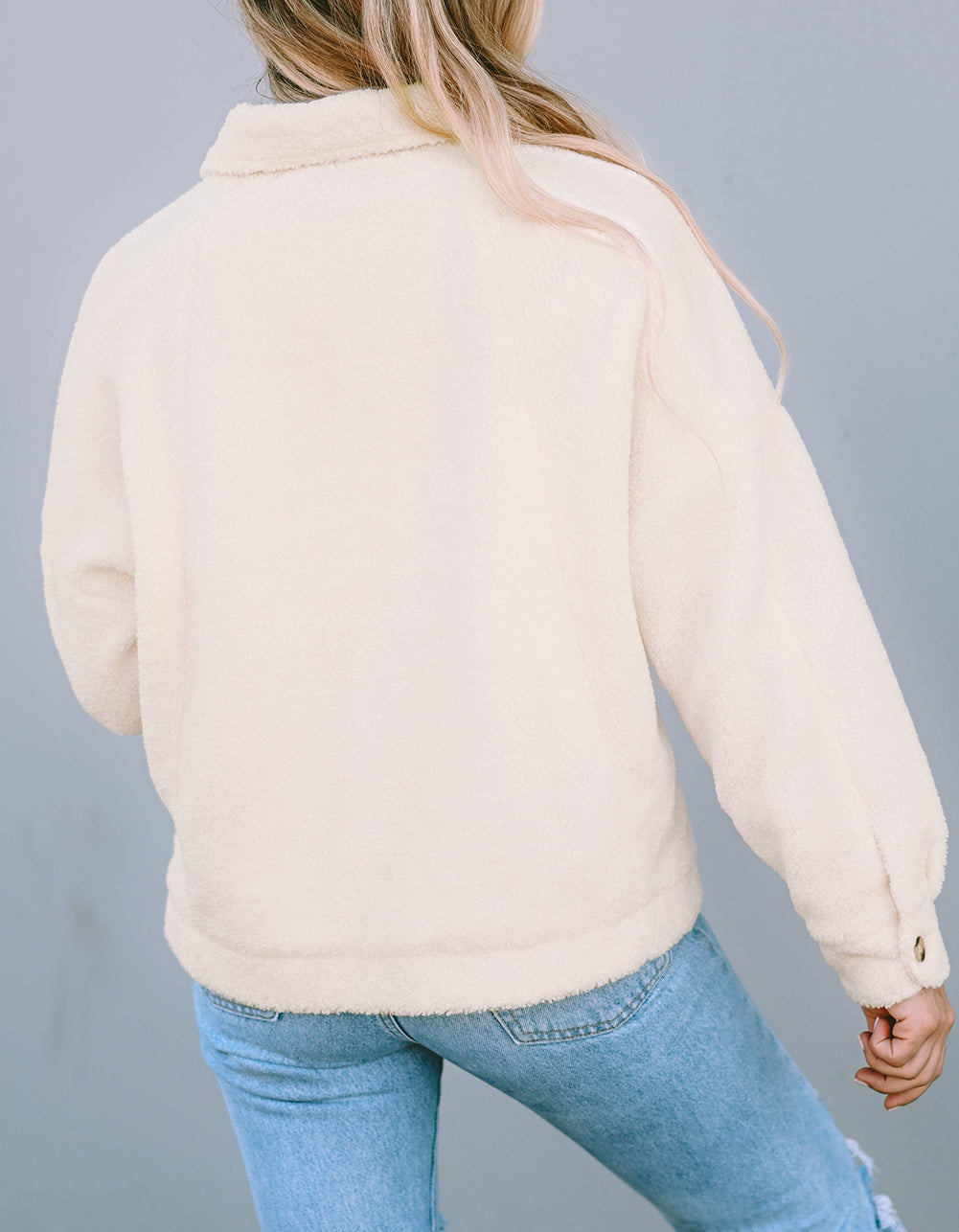 Flap Button Pocket Sherpa Jacket