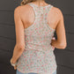 Floral Print Scoop Neck Racerback Tank Top