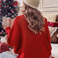 Merry Letter Embroidered High Neck Sweater