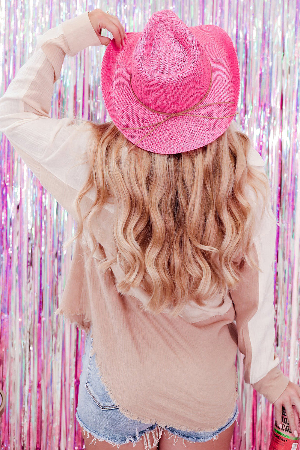 Color Block Buttoned Raw Hem Textured Shirt