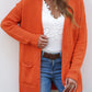 Plain Dual Pockets Open Front Cardigan