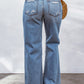 Destroyed Open Knee Wide Leg Jeans