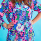 Plus Size Floral Knotted Long Sleeve Shirt