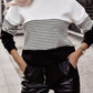 Striped Contrast Colorblock Knit Top