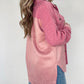 Colorblock Buttoned Flap Pocket Sherpa Shacket