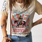 Bleached WILD WEST Cowboy Leopard Graphic Tee