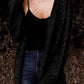 Open Front Woven Texture Knitted Cardigan with Pockets