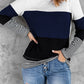 Stylish Colorblock Splicing Stripes Top