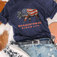 American Flag Ox Graphic Print Short Sleeve T Shirt