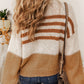 Colorblock Striped Open Cardigan