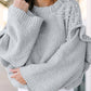 Pearl Embellished Ruffle Wide Sleeve Sweater