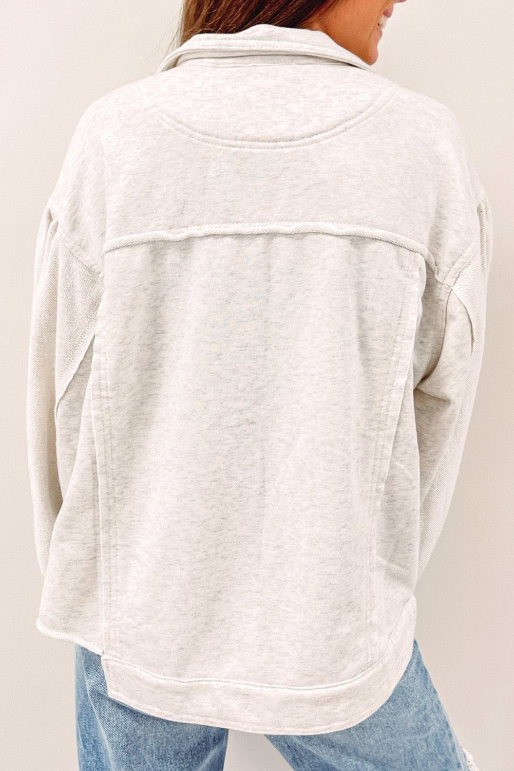 Exposed Seam Flap Pocket Buttoned Jacket