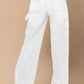 High Waist Flap Pocket Wide-Leg Jeans