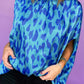 Animal Printed Mock Neck Detail Caftan Top