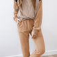 Corded 2pcs Colorblock Pullover and Pants Outfit