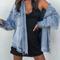 Flap Pocket Buttoned Oversized Denim Jacket