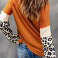 Leopard Sequin Patchwork Long Sleeve Top