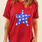 Sequin Star Graphic Crewneck T Shirt