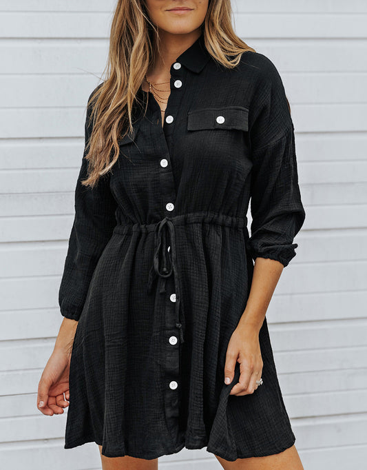 Black Tunic Shirt Dress