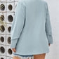 Blue Plus Size Soft Lightweight Pocketed Lapel Blazer