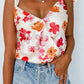 Floral Button Wrap Sleeveless Bodysuit