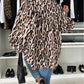 Oversized Leopard Print Balloon Sleeve Casual Shirt