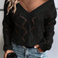 V Neck Drop Shoulder Sweater