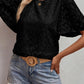 Elegant Jacquard Butterfly Sleeve Blouse