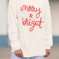 Striped Merry Bright Letter Christmas Sweater