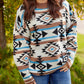 Aztec Knit Drop Shoulder Plus Size Sweater