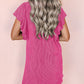 Textured Ruffled Flutter Sleeve Mini Dress