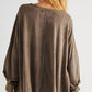 Exposed Seam Thumbhole Drop Shoulder Loose Sweatshirt