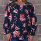 Plus Size Crochet Detail Cold shoulder Floral Blouse