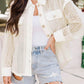 Lace See-through Button Collared Shacket