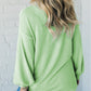 Solid Cord Ribbed Drop Shoulder Pullover Tops